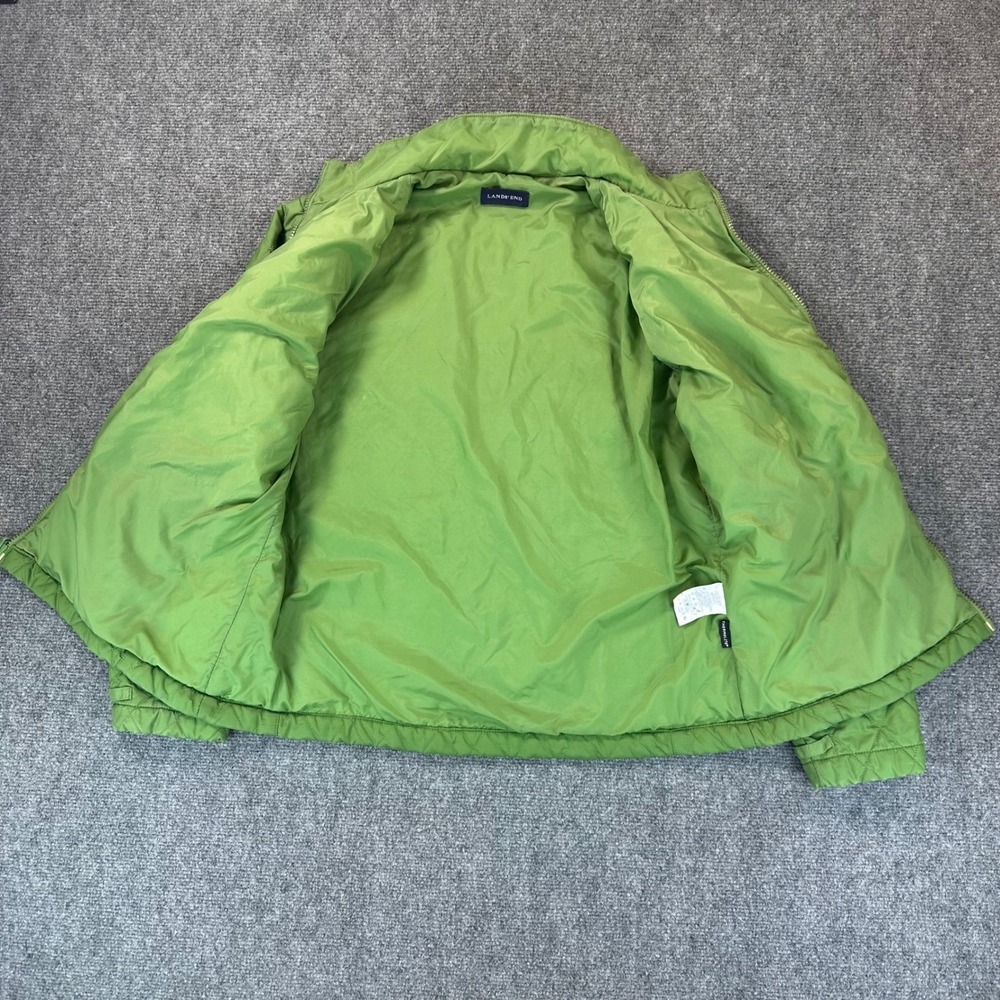 Lands End Quilted Puffer Insulated  Lightweight Jacket Womens M Green *Read‎ - Picture 4 of 14